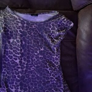 Rue21 Purple Leopard Print Short Sleeve Tee